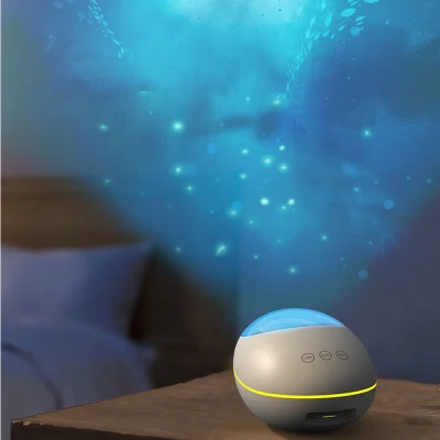 Lucky Stone Ocean Starry Sky Light Projector Galaxy LED Night Light Ocean Wave Projection Lamp Music Speaker with Remote Control