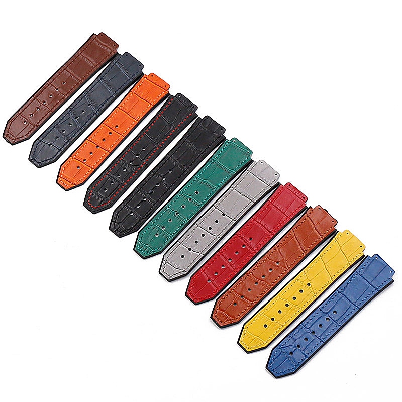 ✐卐۞ Watch Accessories Leather Strap For Hublot Series 19mmx25mm for Men's and Women's Business Casual Outdoor Sports Strap
