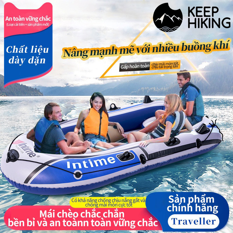 [HCM]Thuyền hơi thuyền phao xuồng bơm hơi thuyền câu cá INTIME chứa 3người 4 người lớn dày hơn rộng hơn cao cấp chắc c