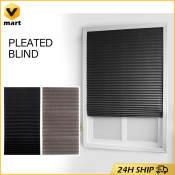 Zebra Pleated Blackout Blinds - Self-Adhesive Window Shades