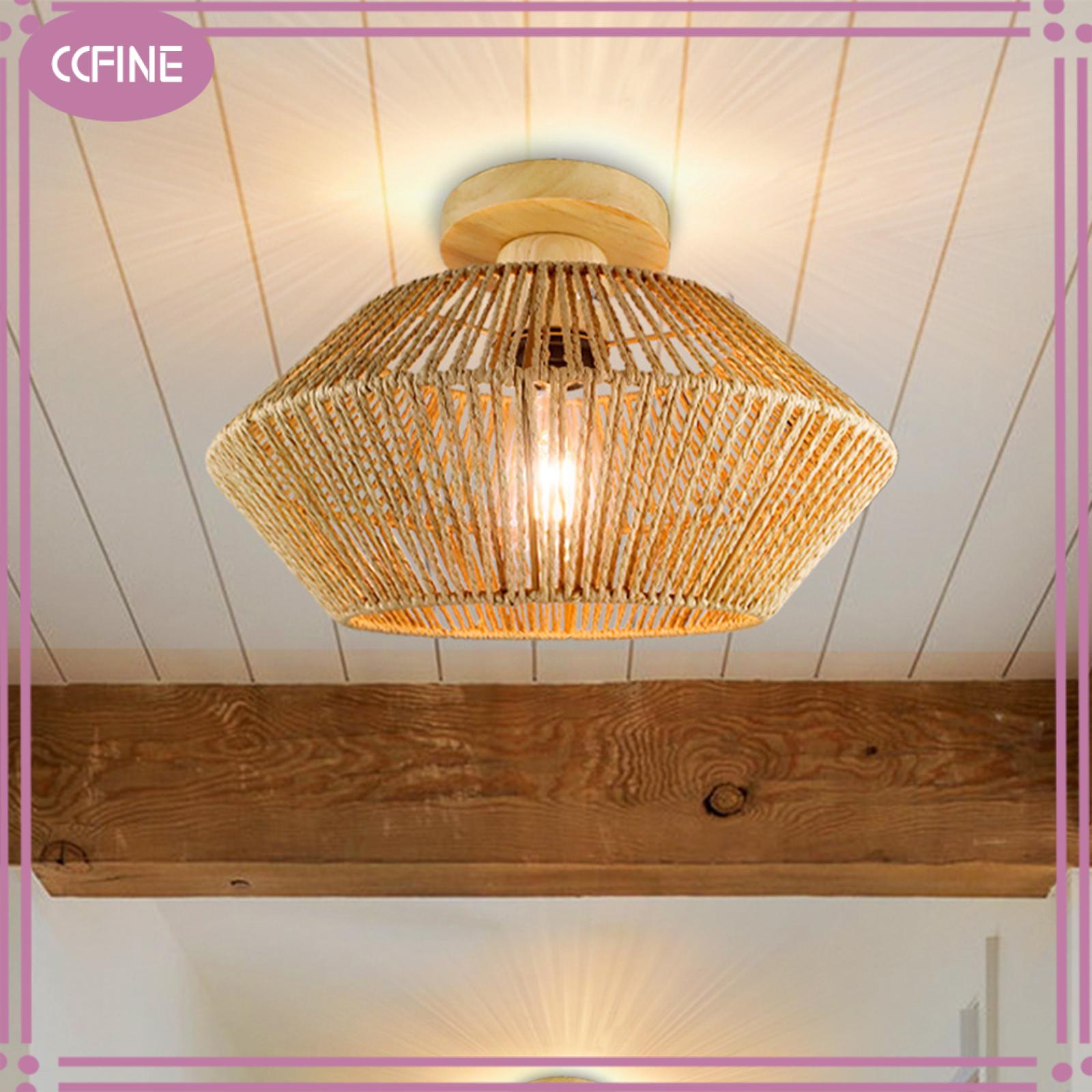 Ccfine dệt Đèn trần lịch thi đấu dệt thủ công giỏ bóng râm Thiết kế hoài cổ không có bóng đèn cho thanh lối vào phòng tắm