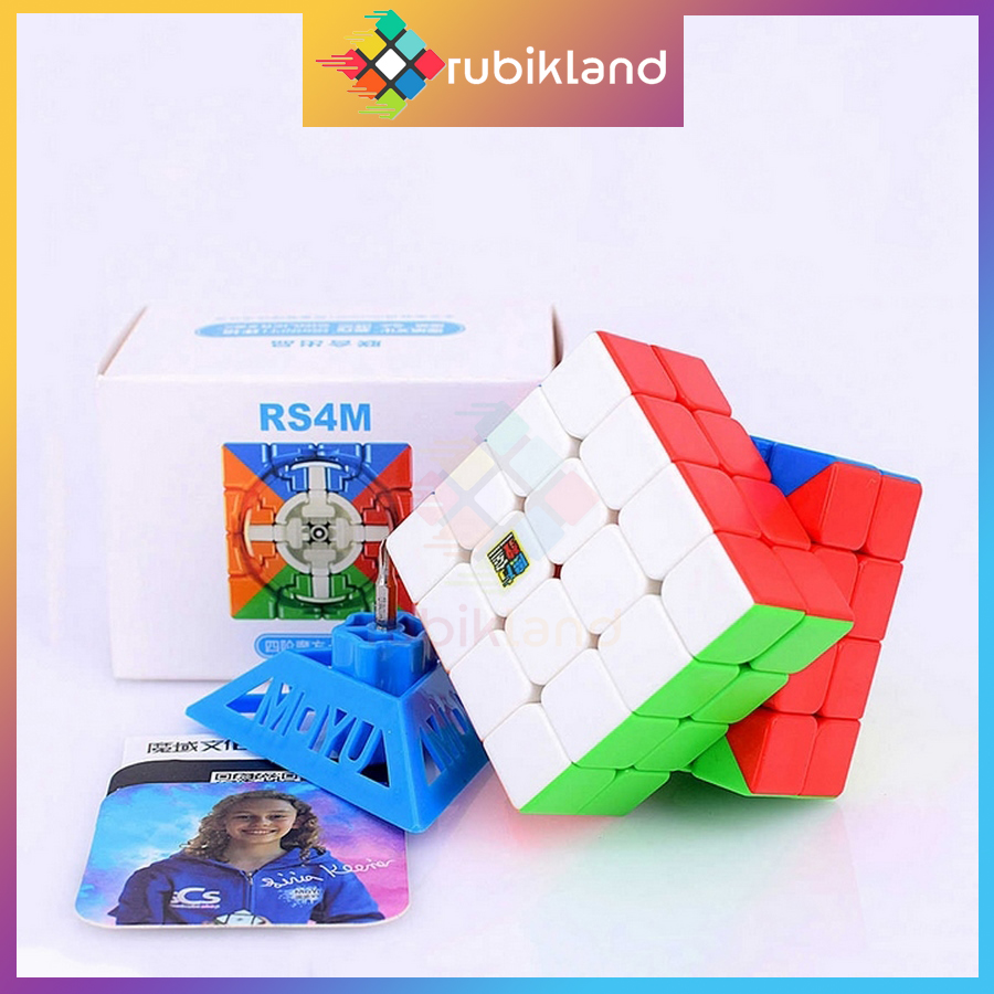 Rubik 4x4 RS4M 2020 RS4 M Rubic Nam Châm 4 Tầng Stickerless Đồ Chơi Trí