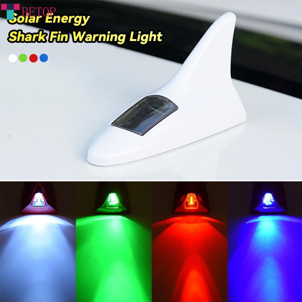 Teabelle   Xe Năng Lượng Mặt Trời Năng Lượng Cá Mập Vây Ăng Ten LED Đèn Đuôi Xe cảnh báo Đèn 8 LED Tự Động Mái Trang Trí Chống-Tailing đèn sáng nhấp nháy