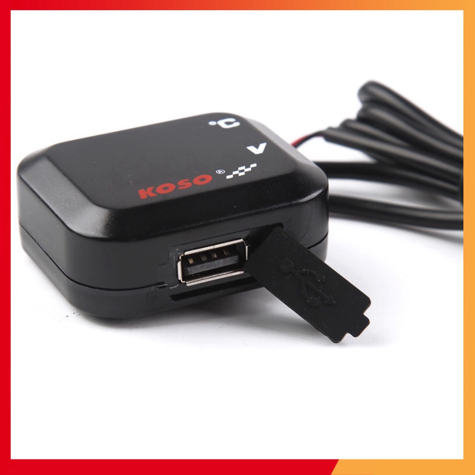ĐỒNG HỒ KOSO VOL 3 CHỨC NĂNG ĐO VOL, NHIỆT ĐỘ - TÍCH HỢP CỔNG USB SẠC ĐIỆN THOẠI SIÊU NHANH