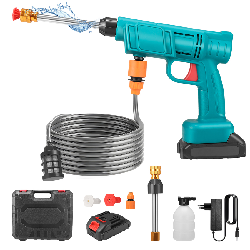 B/A/T/T/E/R/Y Máy rửa áp lực cao cho Makita 18V B/A/T/T/E/R/Y , 30 bar cao áp di động Máy rửa áp lực cao với 2 vòi phun, vòi 5m, bình xốp, Máy rửa áp lực cao di động cho ô tô, sân thượng, cửa sổ, bãi cỏ