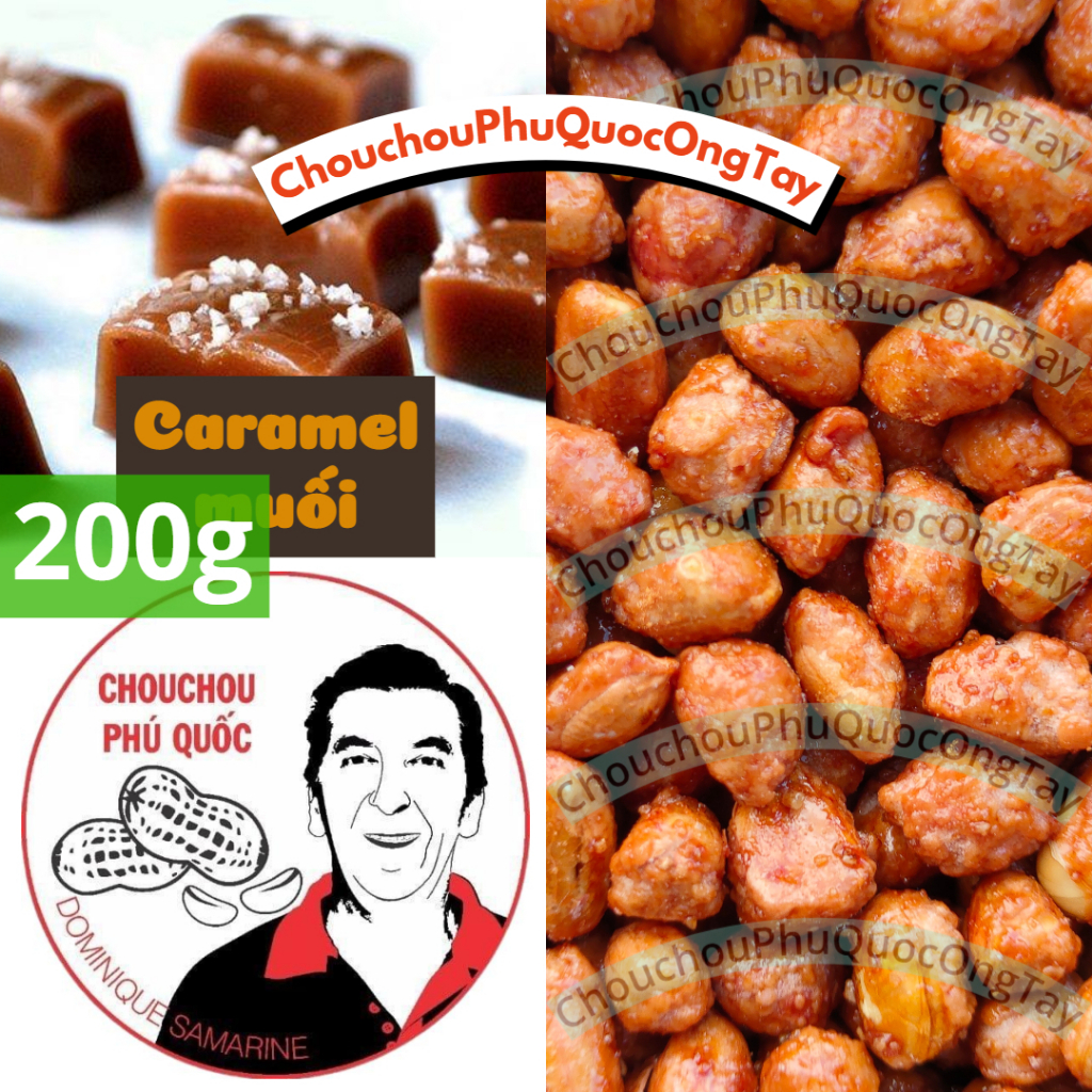   Hỏa Tốc   Hũ 200g  Đậu phộng vị caramel muối CHOUCHOU PHÚ QUỐC ÔNG TÂY - Đặc sản Phú Quốc 