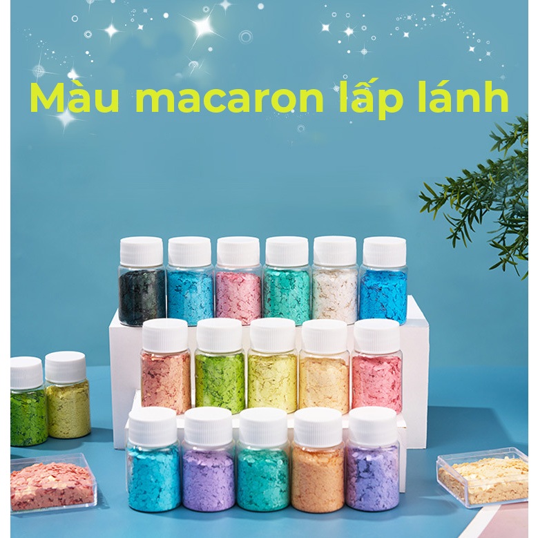 Kim Sa Lấp Lánh Hình Lục Giác, Màu Macaron lấp lánh trang trí nail, làm thủ công hanmade