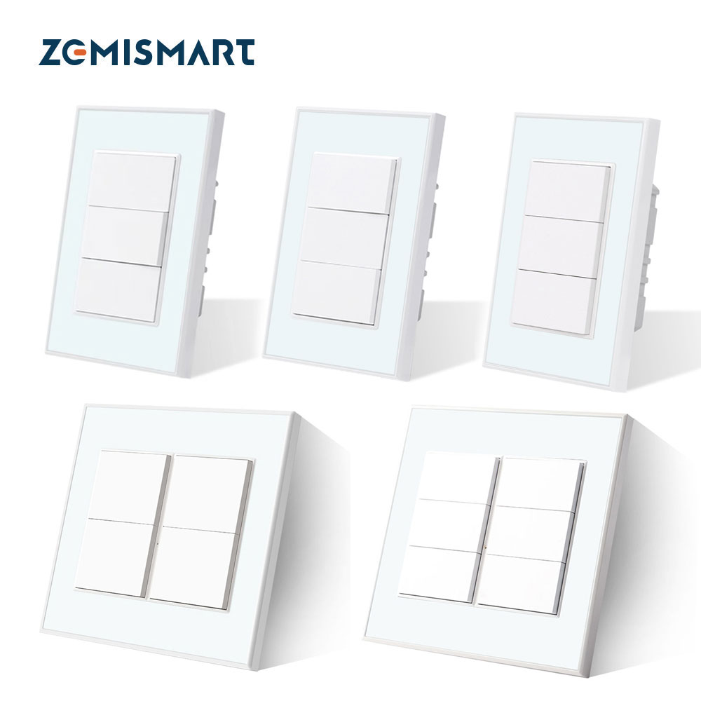 Zemismart Tuya Zigbee Neutral Light SwitchTB25 Switch 1/2/3/4/6 Gangs Smart Zigbee Mesh Switch US Interrupter Alexa Google Home Work with Homekit Via ZMHK01 Homekit Zigbee Hub,Matter M1 Hub ราคา 785 บาท*ส่งฟรี