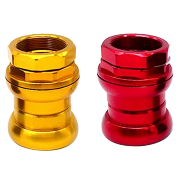 2PCS Bike External Headset for Brompton Folding Bicycle 1 1/8Inch 28.6mm Fork Bearings Headset, Red & Golden