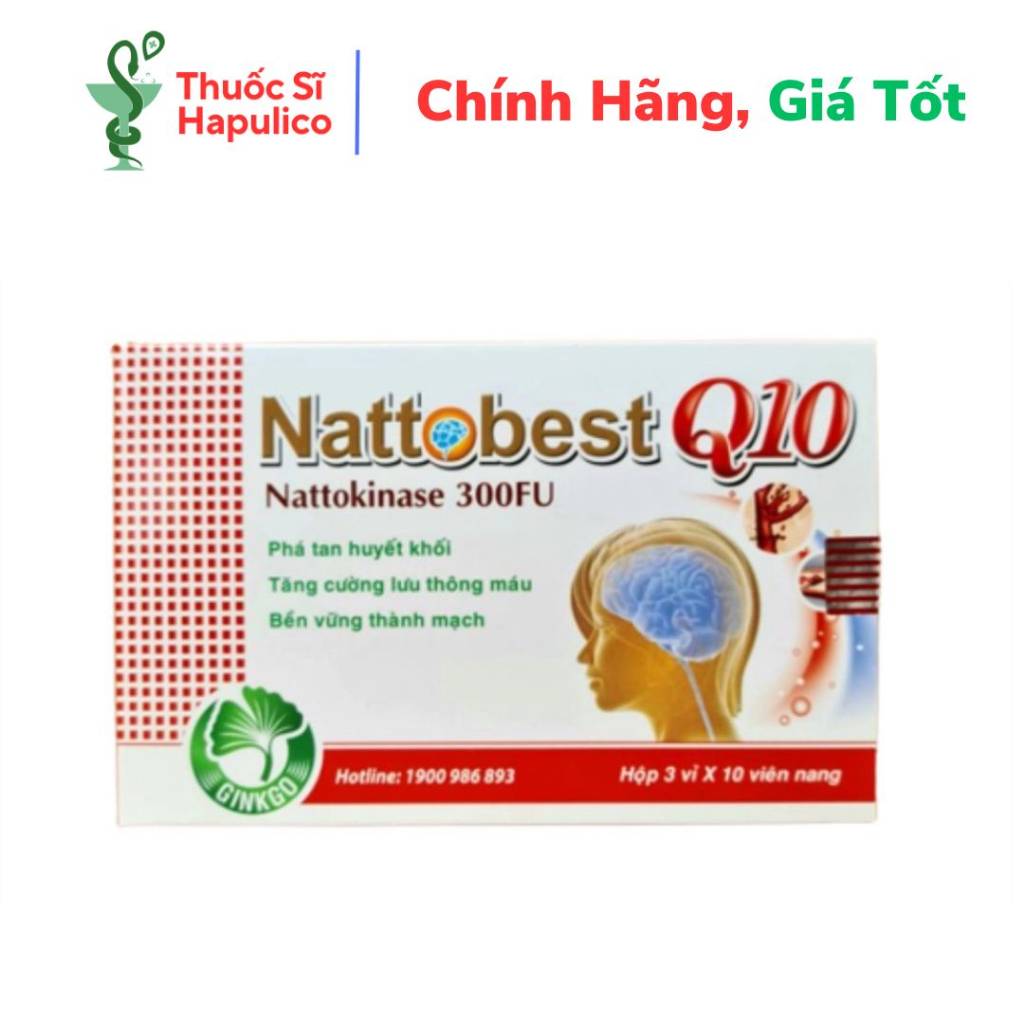 Hoạt huyết dưỡng não Ginkgo Biloba Nattobest Q10 hỗ trợ tăng tuần hoàn não