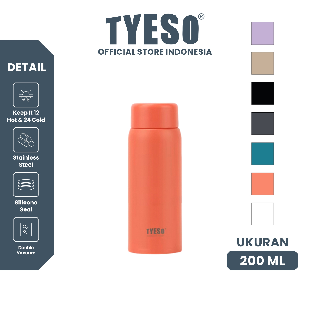 TYESO TS-8716 Tumbler Mini 200 ML Coffee Cup Vacuum Insulated Botol Minum Mug Kecil Lucu