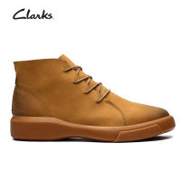 Clarks Mens Shoes Hale Rise Genuine Cow Leather Active Air Cushion Comfort Premium Ankle Boots Men - ZT8399-BLACK Genuine Leather Men Shoes Ankle Boots