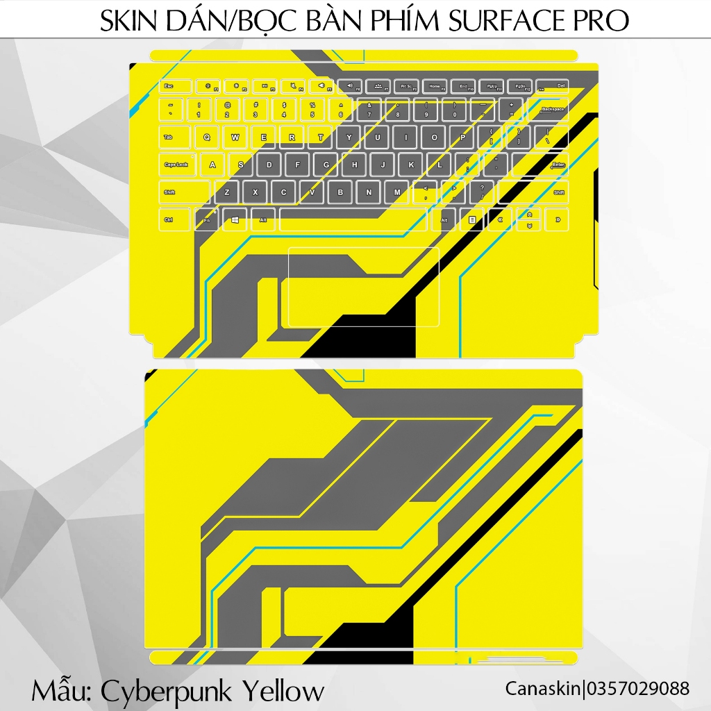 Miếng dán decal cho bàn phím Surface Pro / Go / Book / Laptop mẫu Cyberpunk