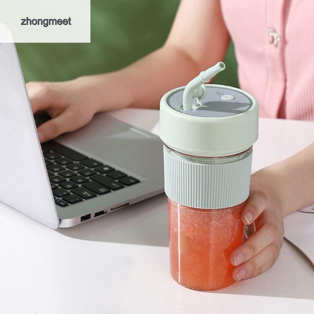ZHONGMEET 350 ML Cốc ép trái cây điện Thiết bị cầm tay Không dây Cốc ép trái cây Di động Nhựa Cốc xay sinh tố Văn phòng