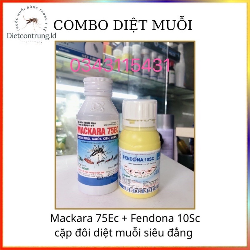 combo 2 chai  diệt muỗi và côn trùng markara 750EC 100ml+ fendona 10sc 50ml
