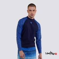 Island Haze Nautical Azure Long Sleeve Rashguard With UPF50 Swimwear For Men