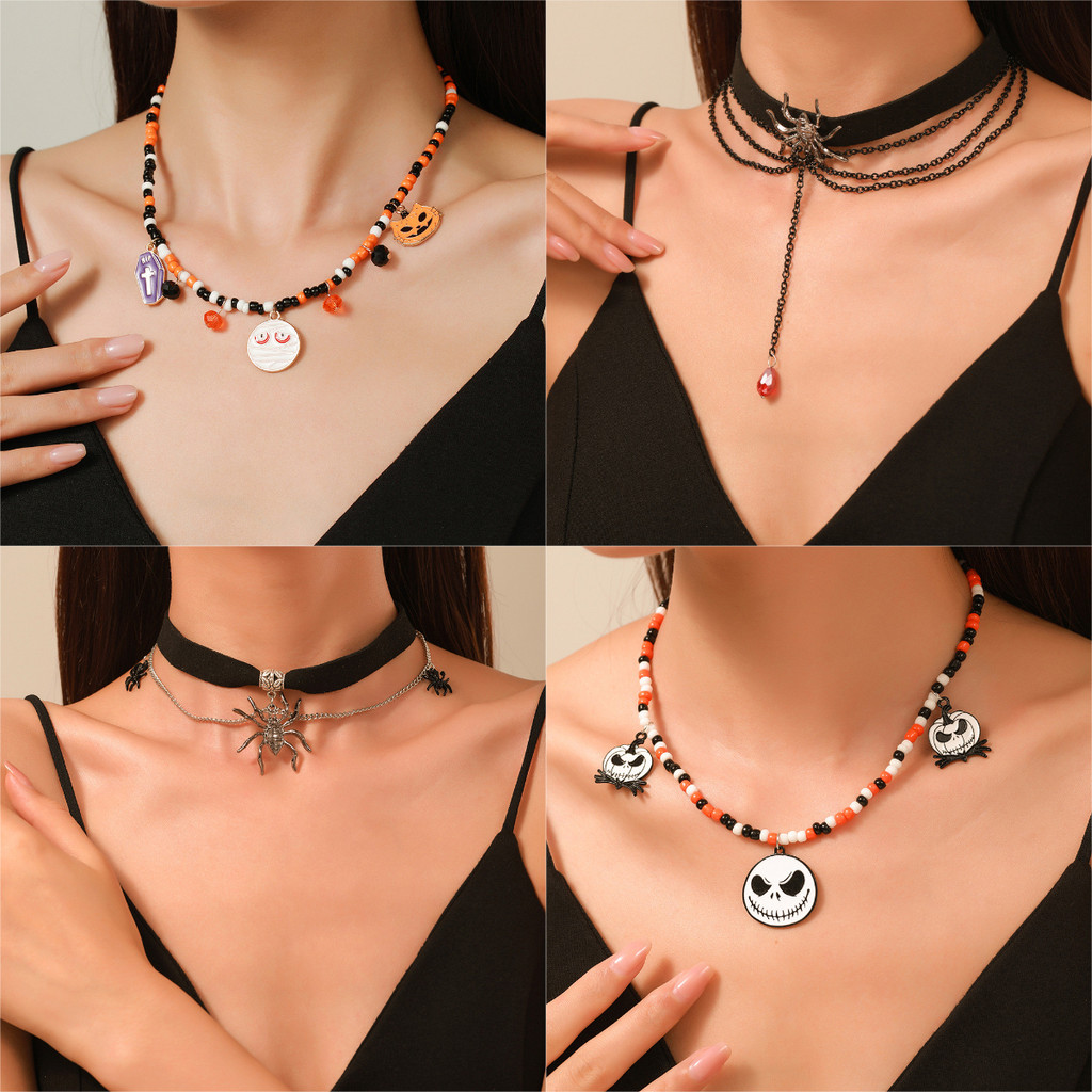 Halloween Vòng Cổ Cho nam và nữ ma bí ngô hình hạt gạo Cổ Điển trang sức thời trang tiệc tùng lễ hội Món Quà Kỳ Nghỉ Lễ Hội Phụ Kiện