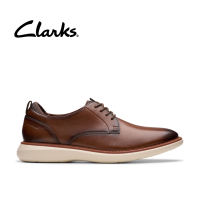 Clarks Mens Brantin Plain Derby Shoes Dark Tan Lea - Wide Fit