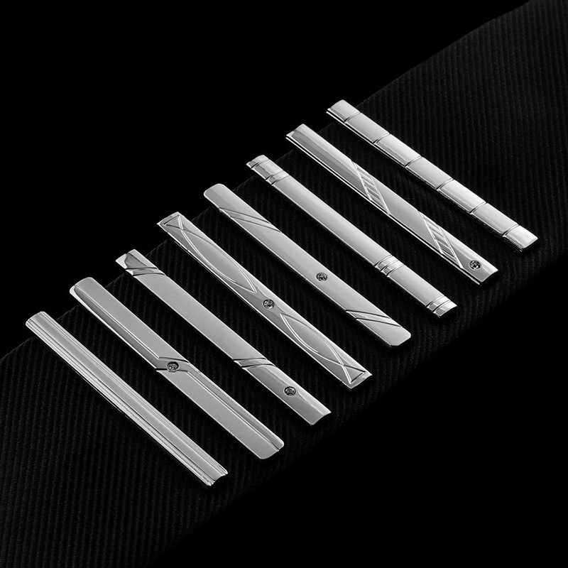 HUIJIGSilver standard security tie clip Business suit Men's groom wedding metal tie clipHuijig