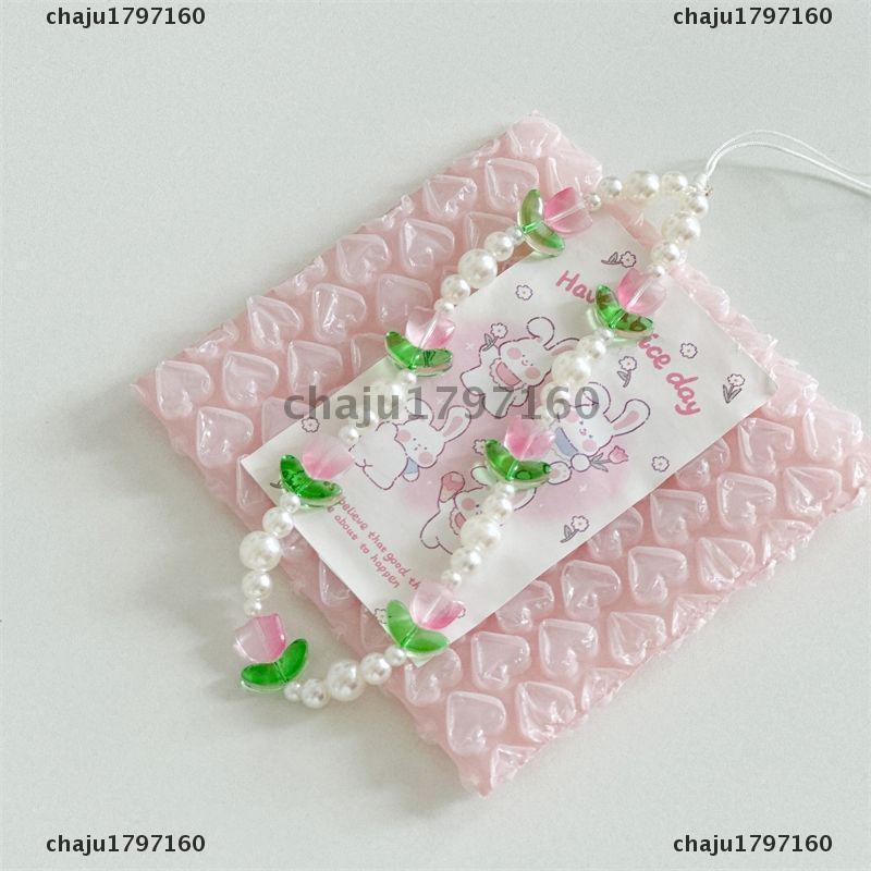 chaju1797160 Ngọt ngào đầy màu sắc Tulip hoa đính cườm điện thoại di động chuỗi cô gái trái tim điện thoại di động dây chuỗi đáng yêu điện thoại Mặt dây chuyền phụ kiện