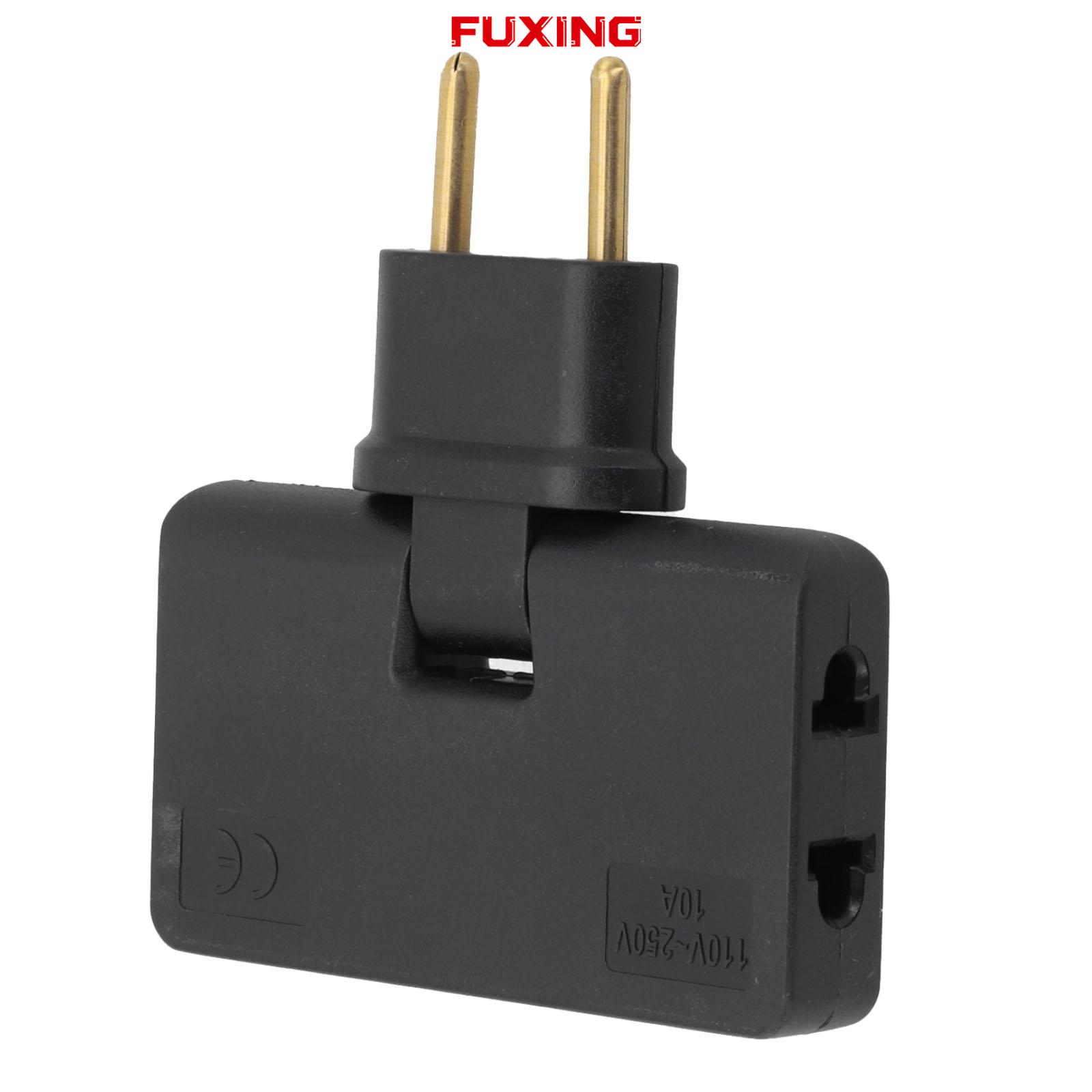 【FUXING】 European EU Plug 1PCS Power Strip with 3 AC Outlets and Socket Rotation [buy now]