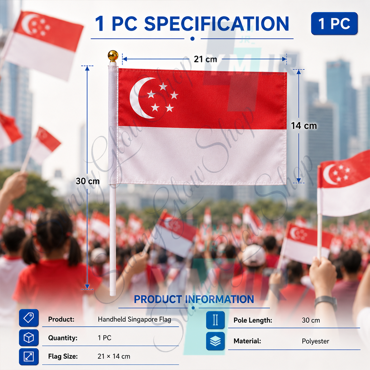 🚩Local Ready Stock NDP 61th Singapore Flag Iron On Patch Sticker For Clothes National Day Garment Decor DIY Applique