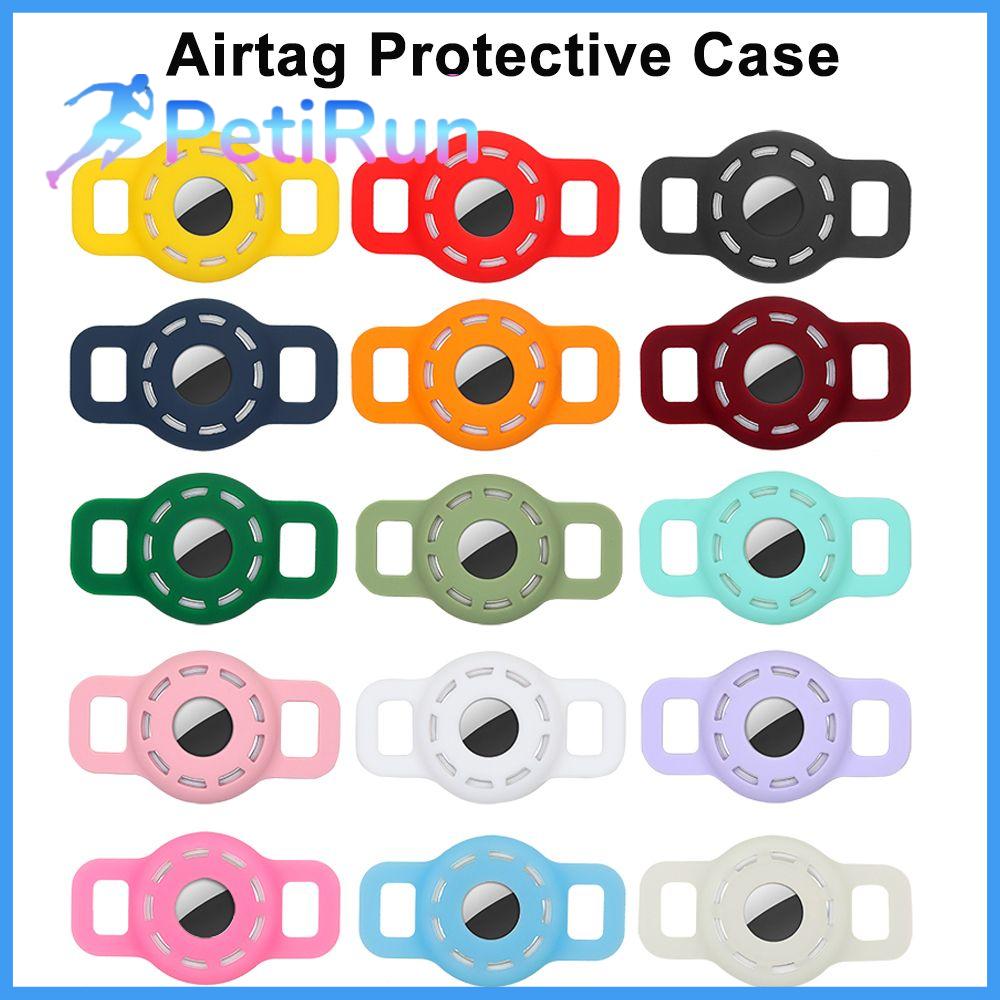 PETIRUN   Vòng đeo cổ cho chó mèo   Silicone   Bao tay định vị chống thất lạc cho thú cưng  Vỏ bảo vệ Airtag   Giá đỡ thẻ không khí   Nắp bảo vệ máy theo dõi