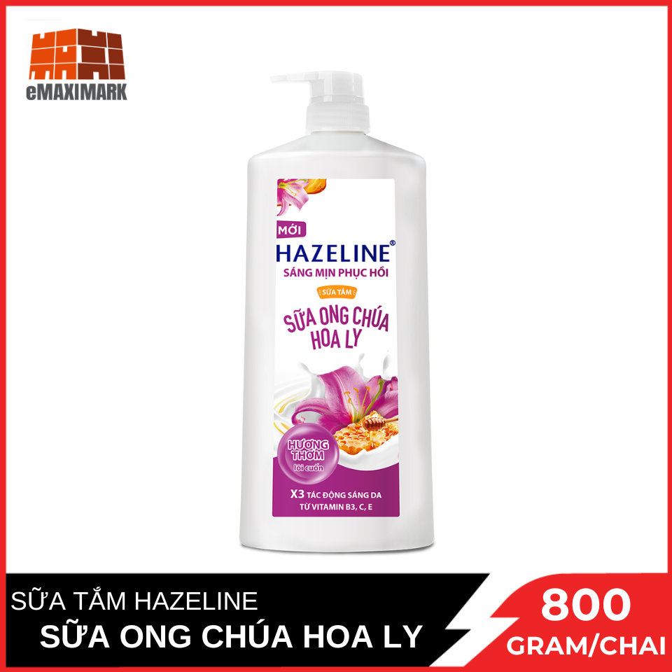 Sữa tắm hazeline sữa ong chua hoa ly chai 800g
