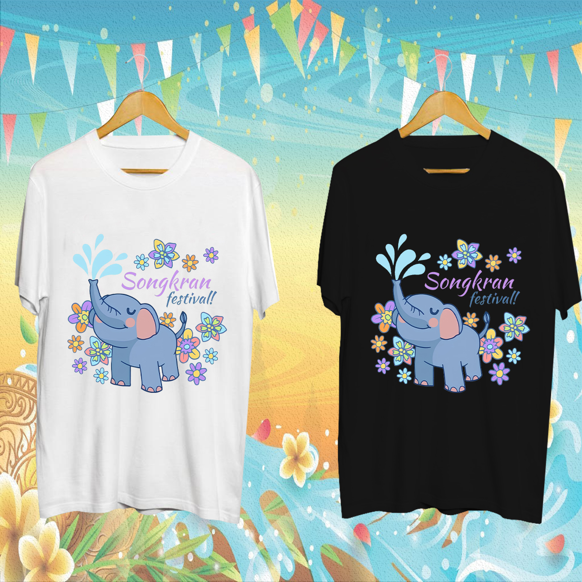💦🧸🧸HAPPY Water-Sprinkling Festival!!💦ฤดูร้อนสงกรานต์ T-shirt ผ้าไมโครไฟเบอร์ Comfort Fit 🧸🧸S-5XL ขนาดเต็ม✨NEW✨ ราคา  165 บาท*ส่งฟรี