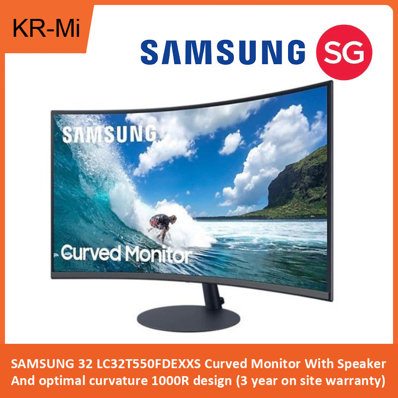 SAMSUNG 32 LC32T550FDEXXS Curved Monitor With Speaker And optimal curvature 1000R design (3 year on site warranty) Singapore