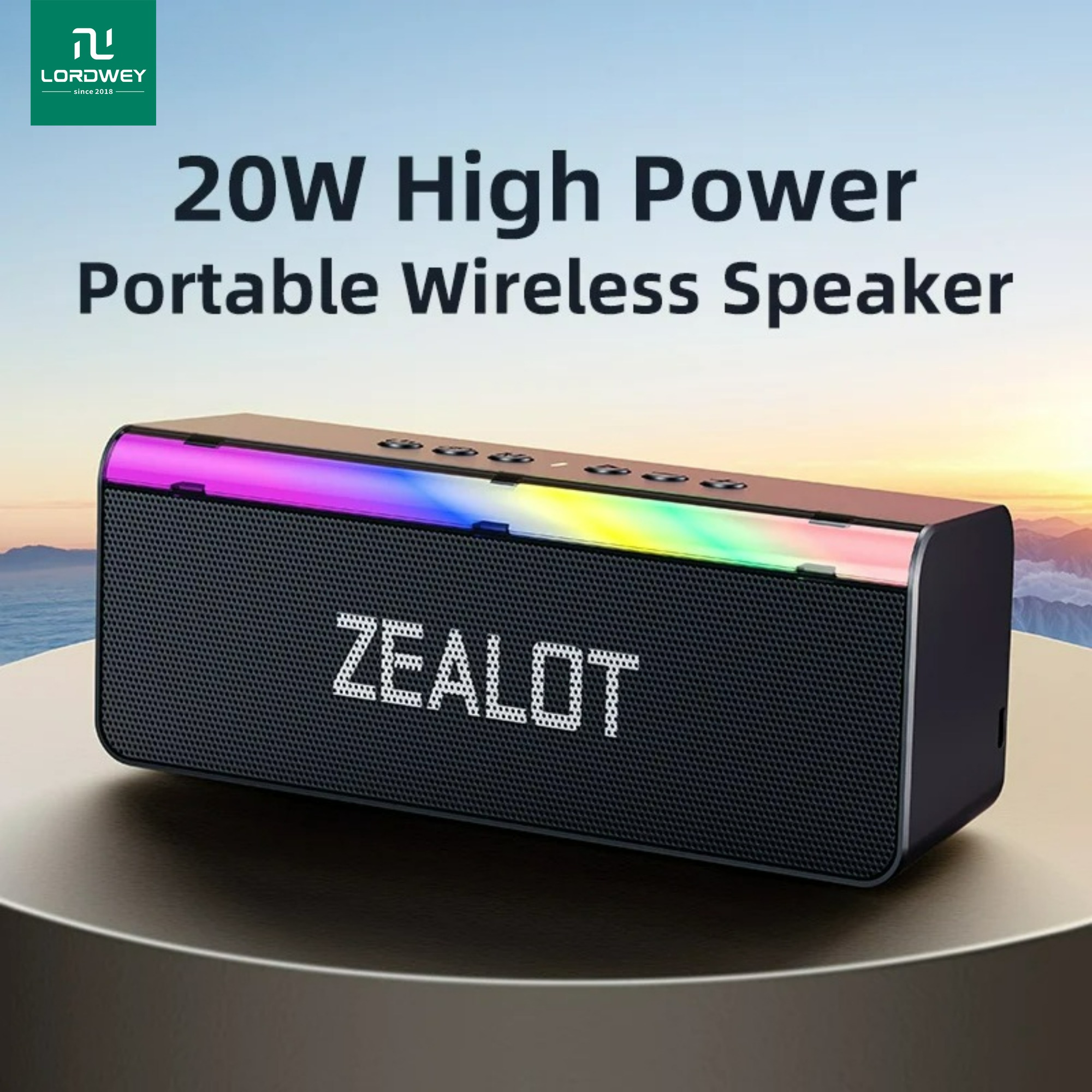 LORDWEY || ZEALOT Bluetooth Compatible Speaker Subwoofer Wireless Speaker Waterproof TWS Speaker 3000mAh 20W