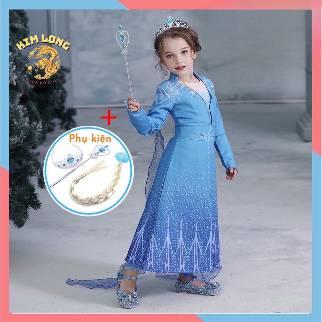 Đầm công chúa ELSA - NỮ HOÀNG BĂNG GIÁ cho bé gái trang phục hóa trang