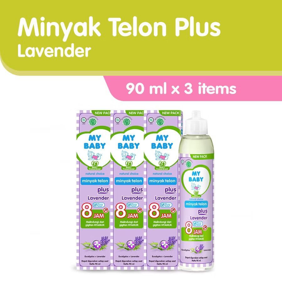 3 PCS My Baby Minyak Telon Plus 90 ML Eucalyptus & Lavender Paket Hemat 3 Pcs 90 ml