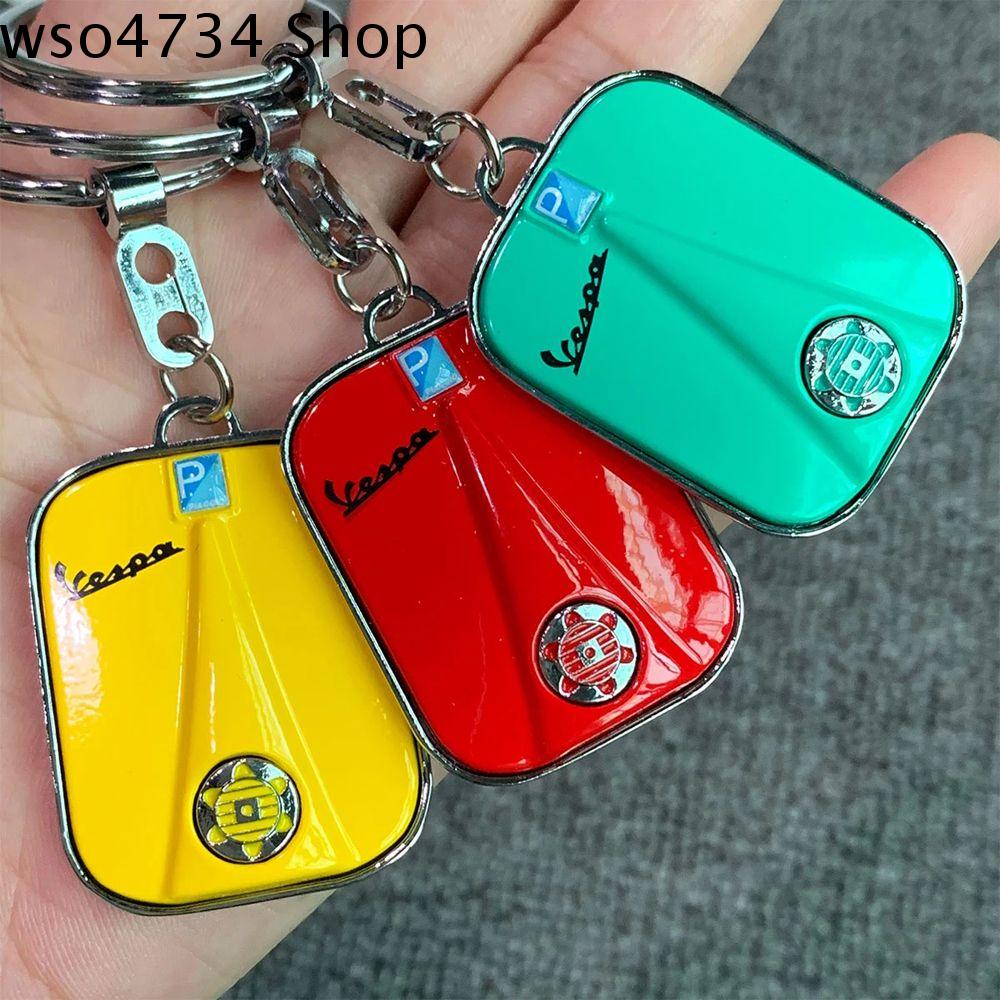 WSO4734 Xe máy Phụ Kiện Đối với Vespa PRIMAVERA Đối với VESPA GTS Chrome Keychain Móc chìa khóa Scooter Móc Chìa Khóa VESPA Keychain Xe máy Keyring Cho Piaggio Vespa