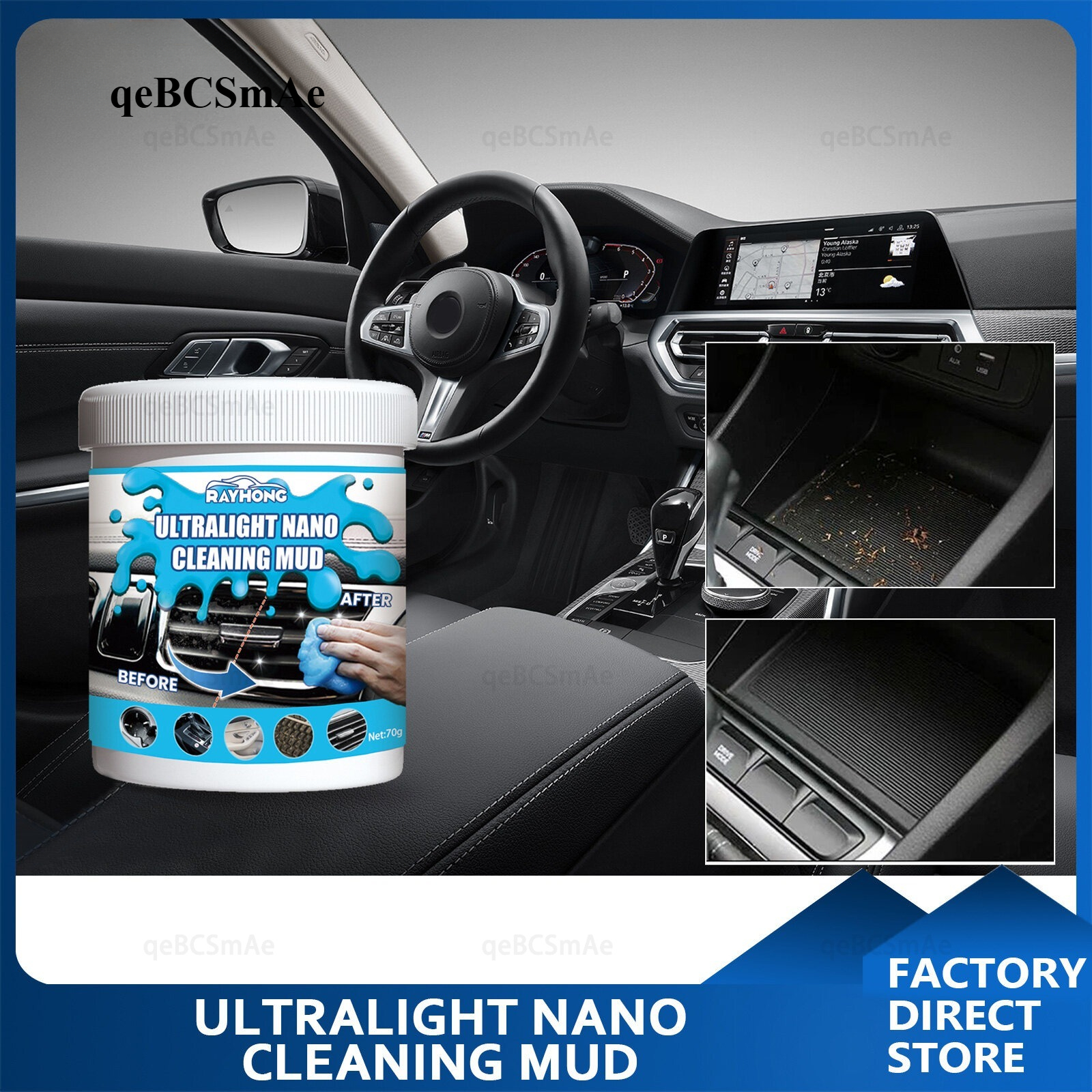 Rayhong Super Dust Clean Clay Cleaner Car Interior Cleaning Auto Vent Magic Remover Gel Computer Keyboard Dirt Cleaner SuppliesToys For Laptop Cleanser Glue (70g) ราคา 341 บาท*ส่งฟรี