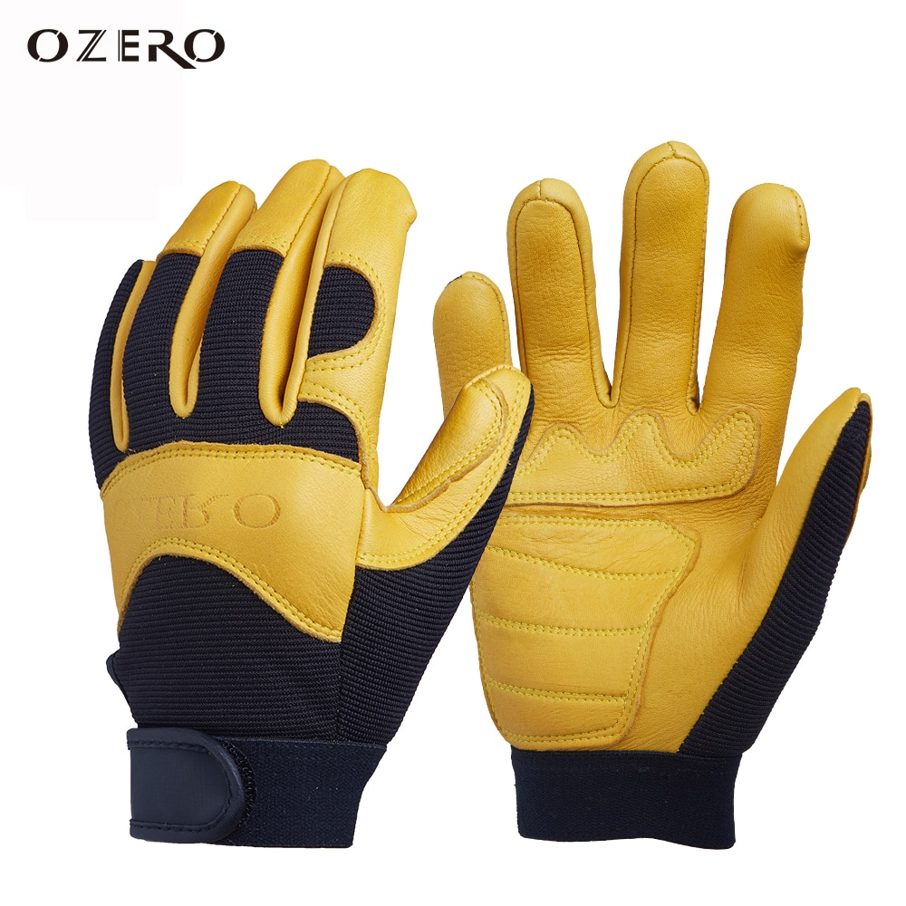 OZERO Gardening Work Gloves Women Deerskin Leather Touch Screen