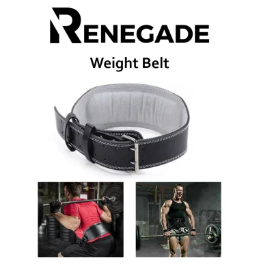 Renegade Weight Lifting Belt Power Lifting Belt Adjustable with Wide Padded Lumbar Lower Back Support Leather Lining Workout Belt for Lifting Weightlifting Bodybuilding Functional Training Powerlifting Deadlifts Squats Exercise Weight Training