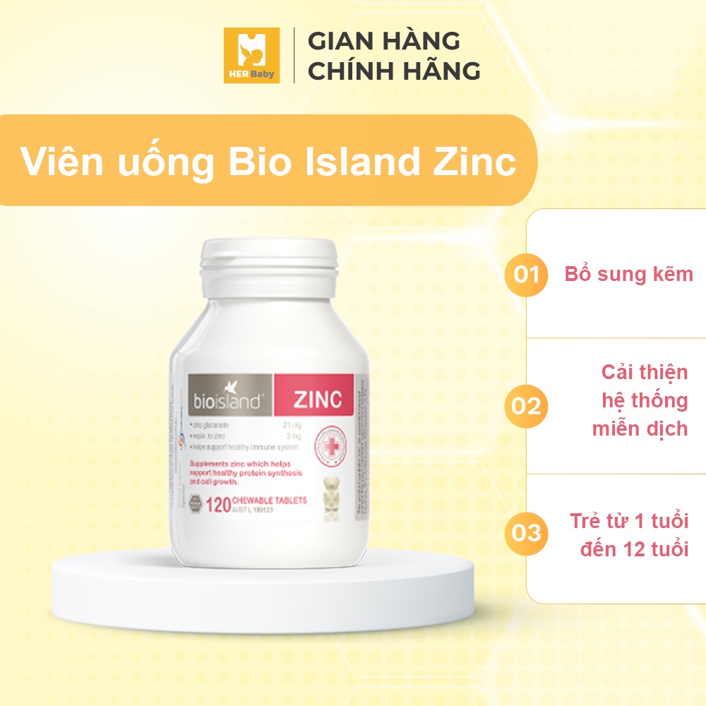 Viên Uống Bổ Sung Kẽm Cho Trẻ Bio Island Zinc 120 Viên chính hãng Úc trẻ