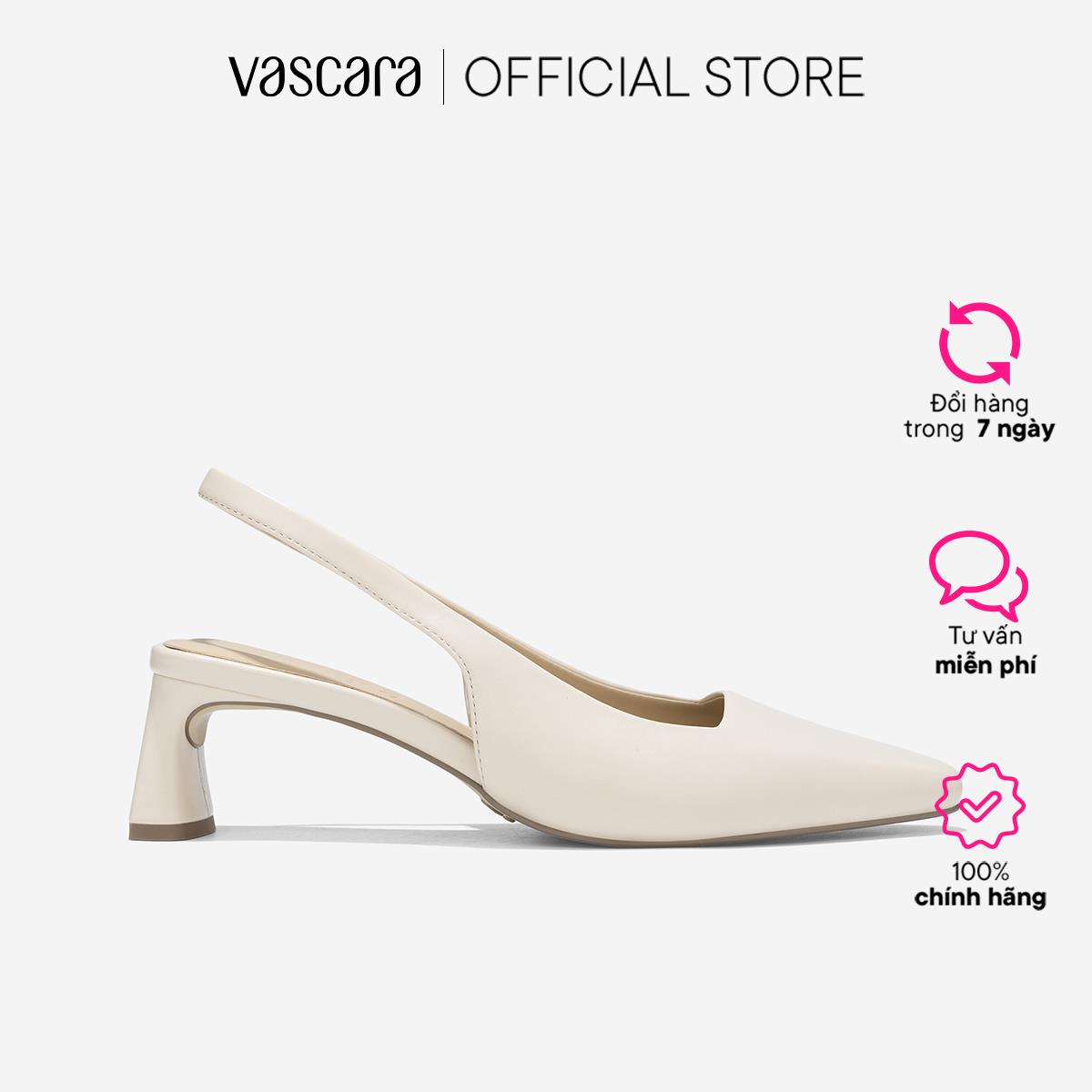 [Voucher 10%] Vascara Giày Slingback Gót Trụ - BMN 0671