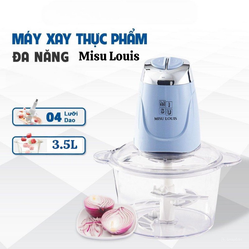 [Tặng lưỡi dao] màu ngẫu nhiên, Máy Xay Thực Phẩm Đa Năng Cối Thuỷ Tinh, Xay Thịt Misu Louis Công Suất Lớn 500w