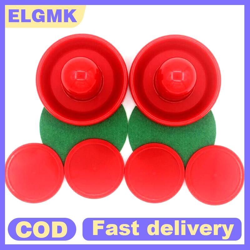 ELGMK 8 cái bộ tiêu chuẩn nhựa 60mm Tiền Đạo không khí Hockey pushers và pucks thay thế cho trò chơi bảng thủ môn phụ kiện