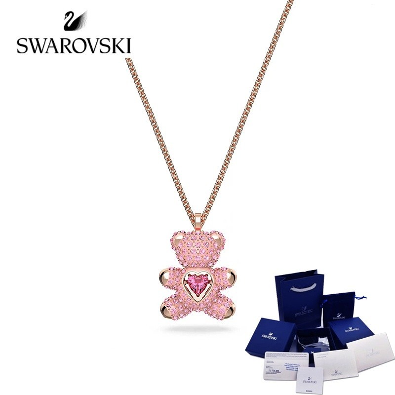 Swarovski Necklace TEDDY TEDDY Bear Necklace Ladies Necklace Gift Swan Necklace Silver Necklace Non-