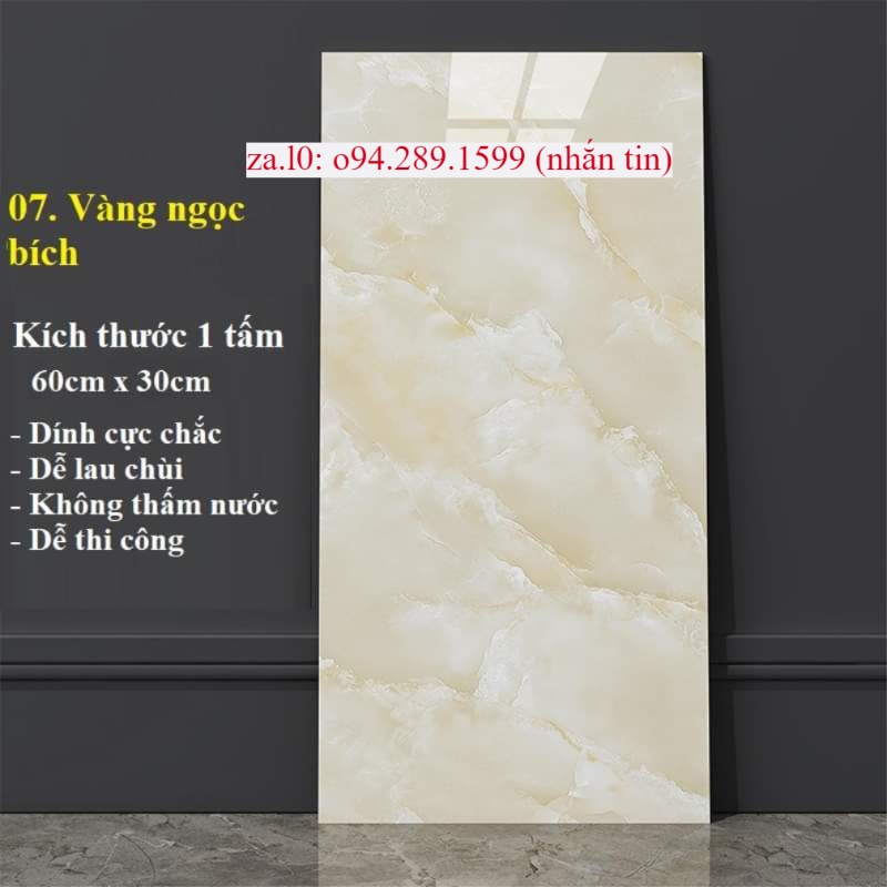 10 tấm ốp dán tường PVC vân đá có keo sẵn miếng dán tường giả nhựa đá hoa cương khổ 30-60cm