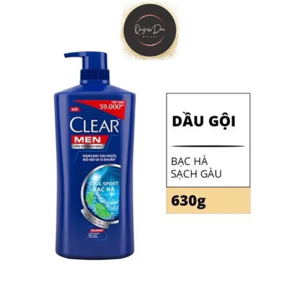 Dầu Gội Đầu Clear Men Cool Sport Bạc Hà 630g/900g