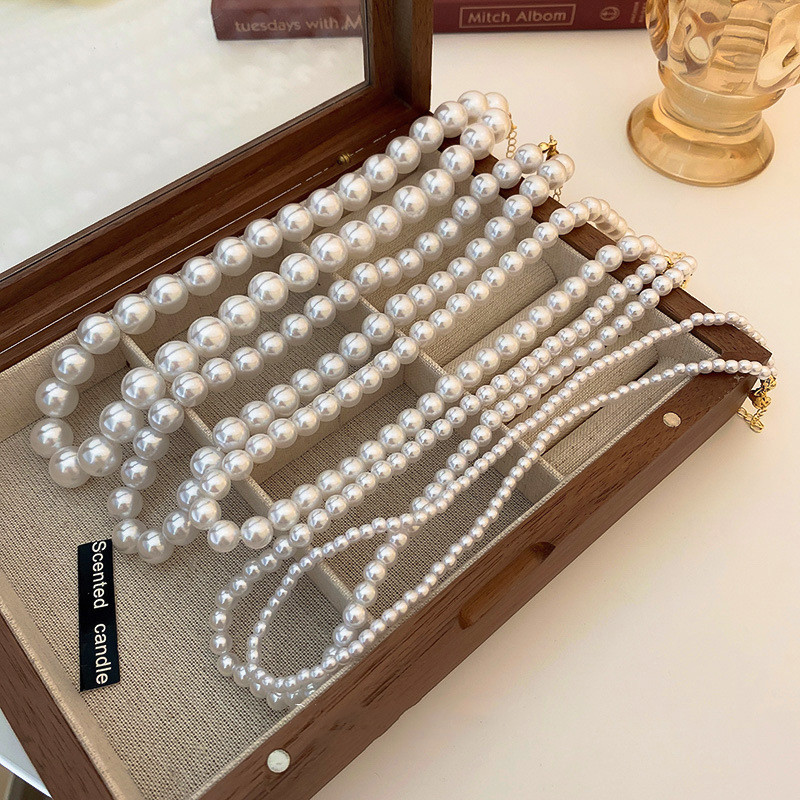 Vòng Cổ Ngọc Trai Nữ Vòng Cổ Choker Màu Trắng Dây Chuyền Xương Đòn Dễ Phối