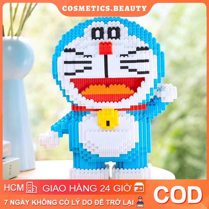 Doremon 35cm lắp ráp khối Le.go răng cưa 7280pcs siêu dễ thương làm quà tặng, trang trí