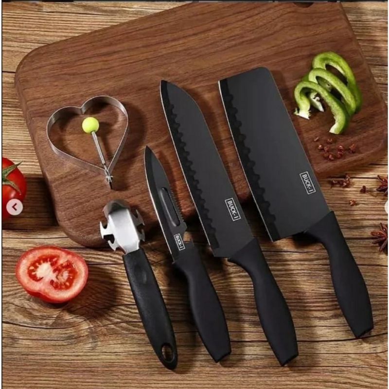 Bộ dao nhà bếp 5 món đa năng JAPAN ASAKH, bộ dao nhật bản, Gồm có Dao Chặt, Dao Thái, Dao gọt Trái cây, khuôn trứng
