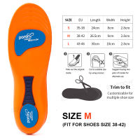Orthopedic Poron Gel Insoles for Flat Feet Arch Support Insoles Heel Pain Relief Shoes Insert Cushion Shoe Pads for Men and Women Free Cutting1Pair