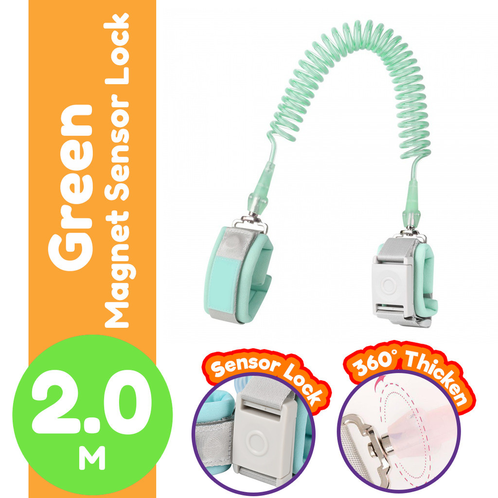 1.5m 2.0m Infant Baby Kids Anti Lost Baby Wrist Band Safety Harness Sensor Lock Protection Strap Shopping