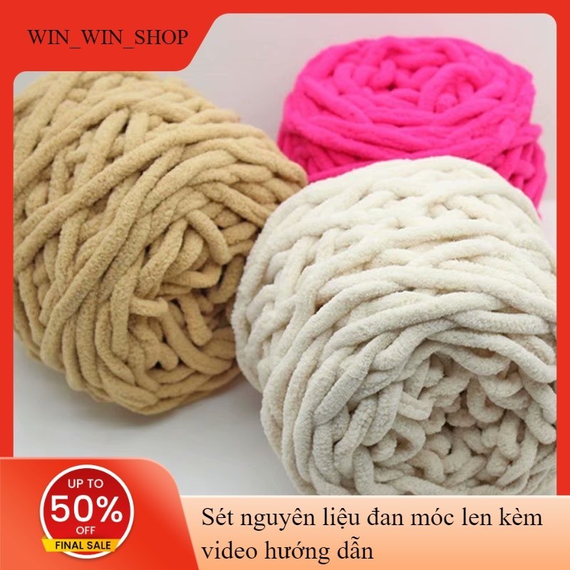 Cuộn 100g len nhung đũa mềm mại, đủ màu đan móc khăn choàng, chăn